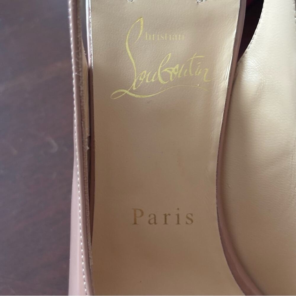 Christian Louboutin Movida Sling 130 Nude Pumps - Size 37.5 - Picture 10 of 14